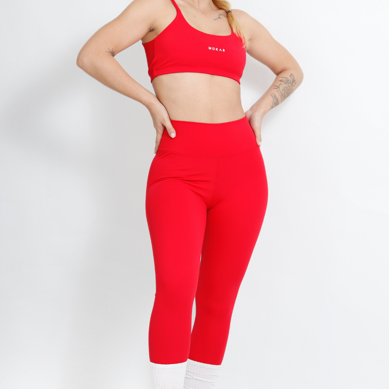 Calça Legging Fitness Vermelho Tomate