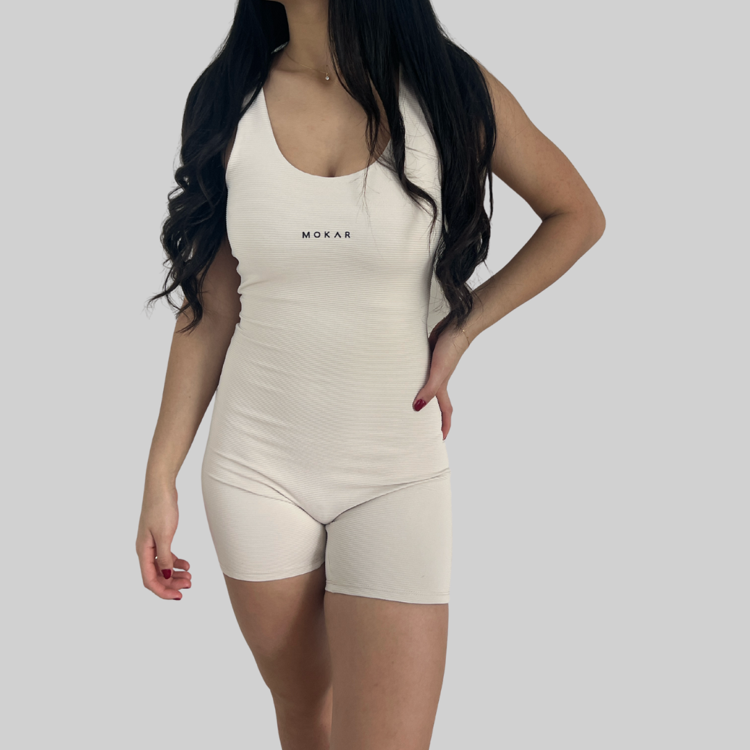 Macacão Curto Fitness Areia Natural - Imagem 3