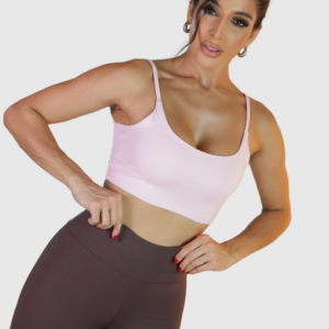 Top Alça Fitness Baby Pink