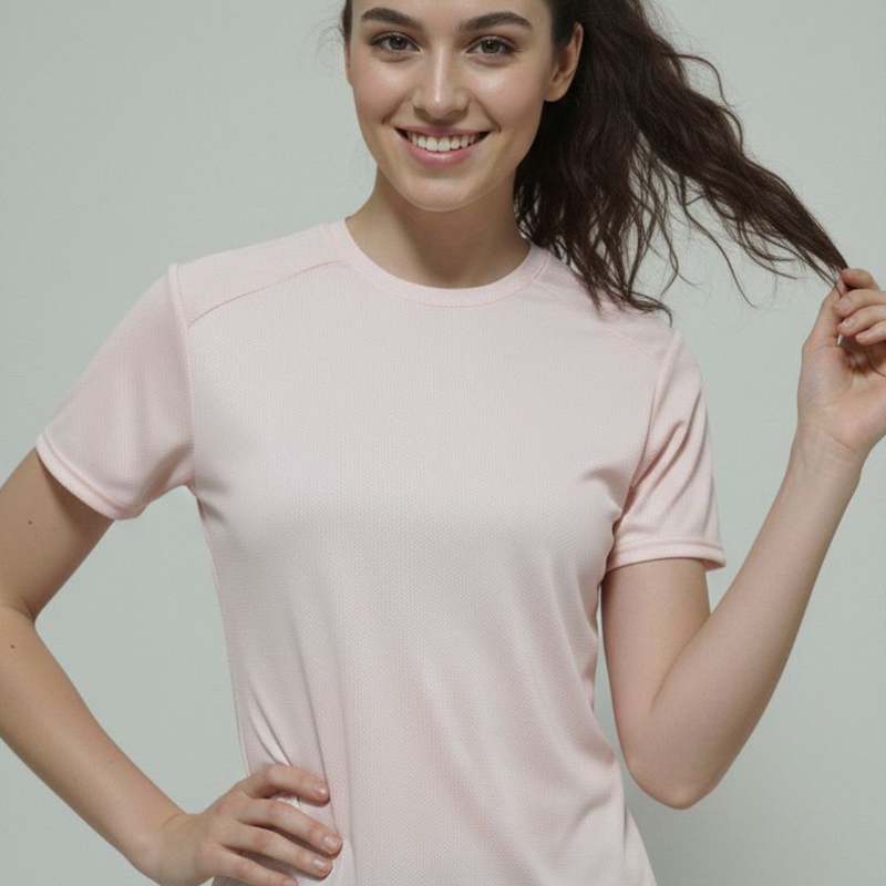 Camiseta Premium Dry Fit Rosa Macaron