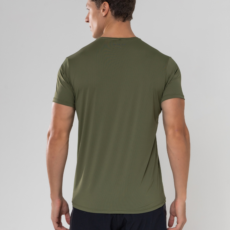 CAMISETA BÁSICA TECH FRESH MASCULINA - VERDE MILITAR - Imagem 4